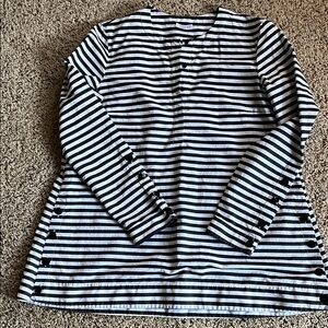 Akris Black and White Striped Top